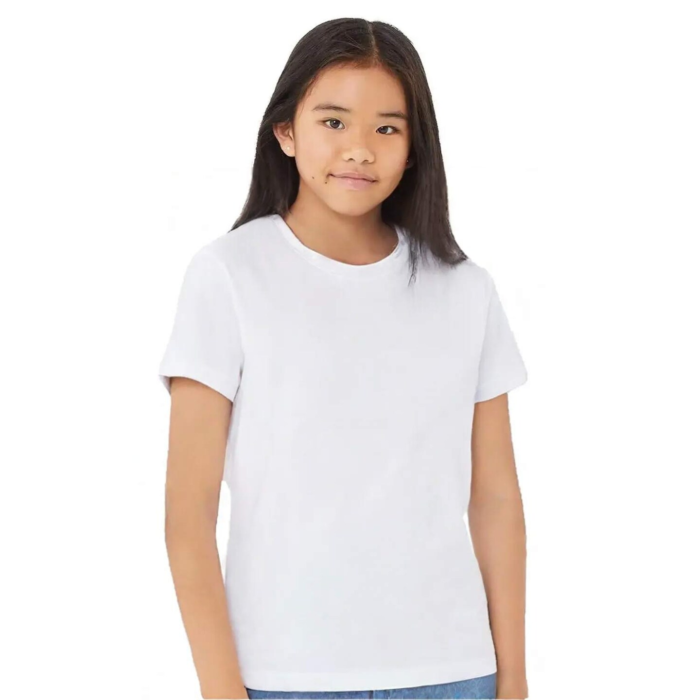 BELLA + CANVAS Youth CVC Jersey Crewneck Short Sleeve Tee – Cotton Blend T-Shirt for Everyday Wear