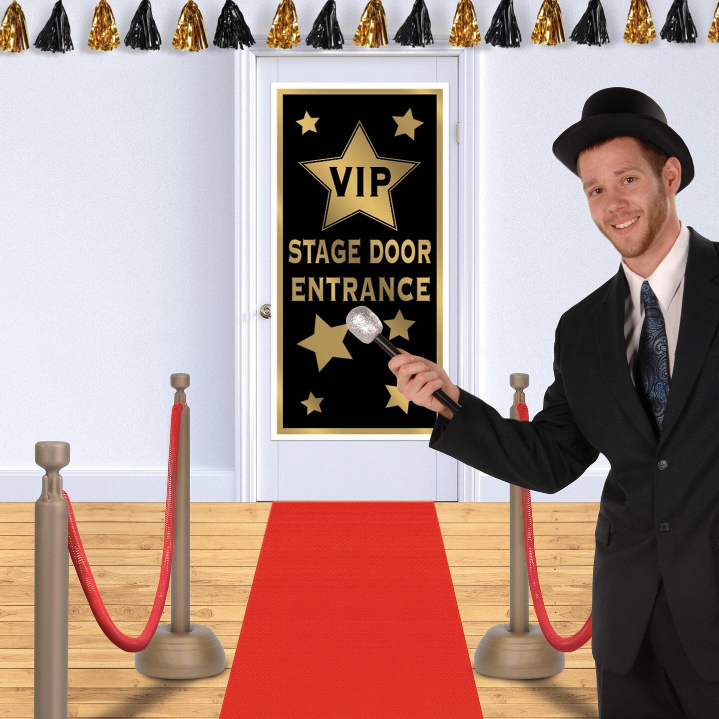 Beistle Red Rope Stanchion Party Set