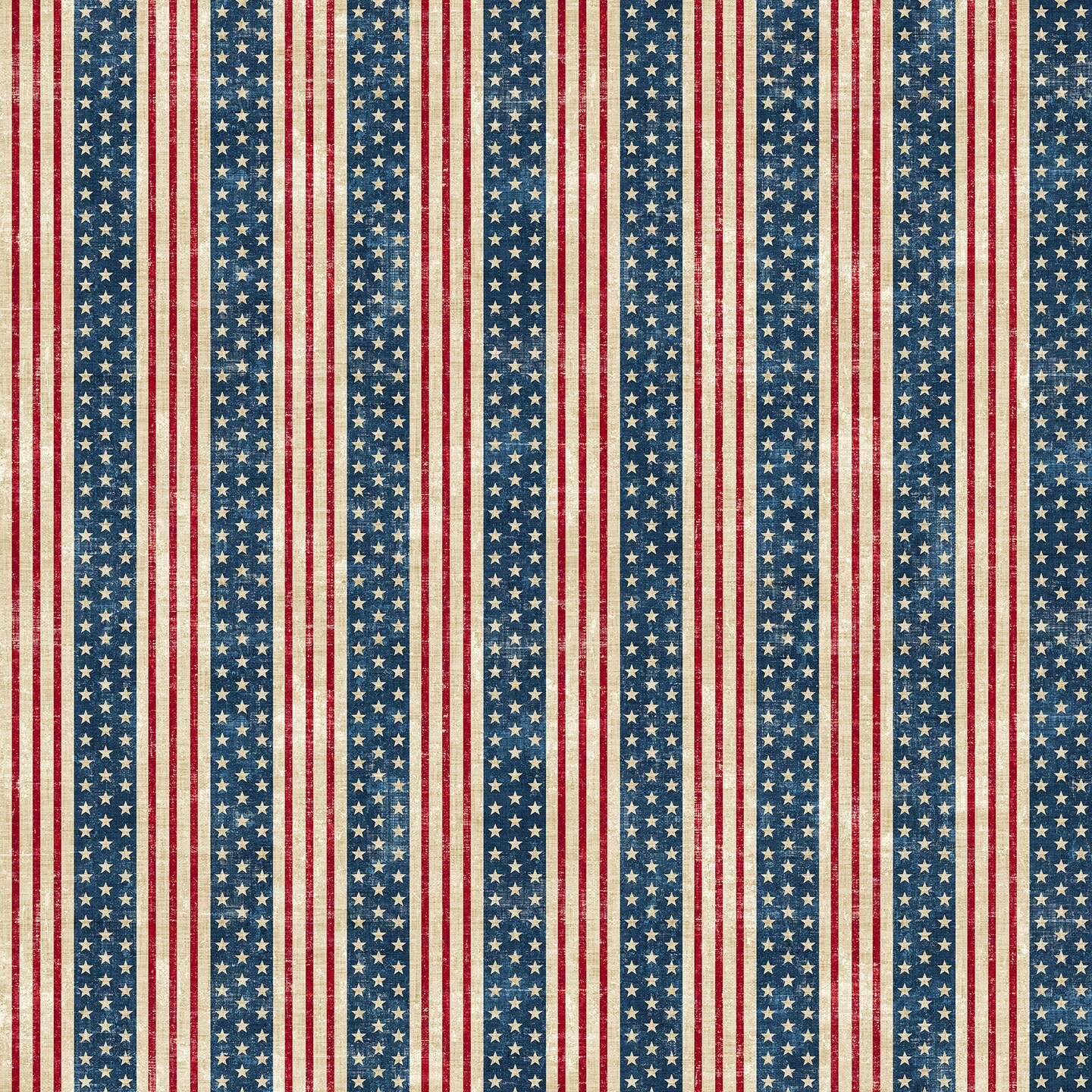 Fabric Northcott Cream Stripes American Heartland by the Quarter Yard 28734-11