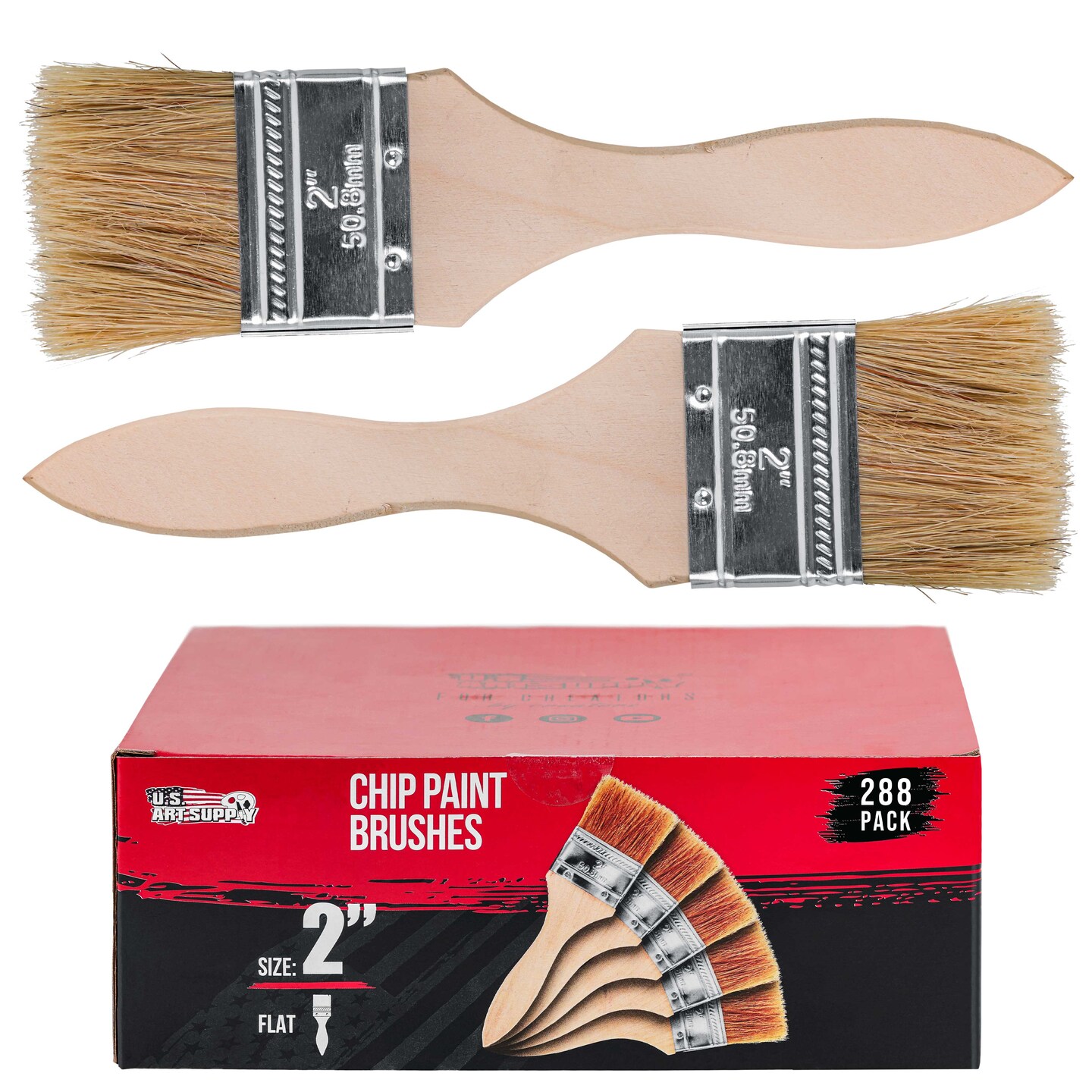 288 Pack of 2 inch Paint and Chip Paint Brushes for Paint, Stains, Varnishes, Glues, and Gesso