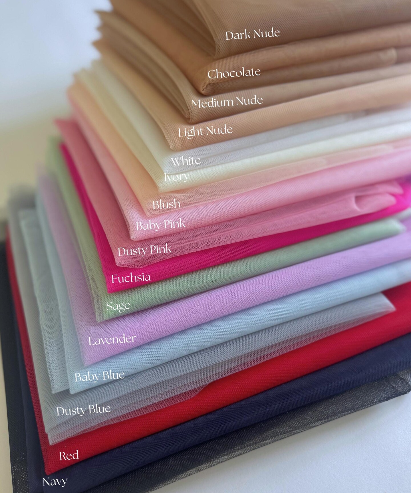 Nylon Tulle Fabric by the Yard, 63" Wide Soft Stretch Mesh Fabric for Veils, Wedding Dresses