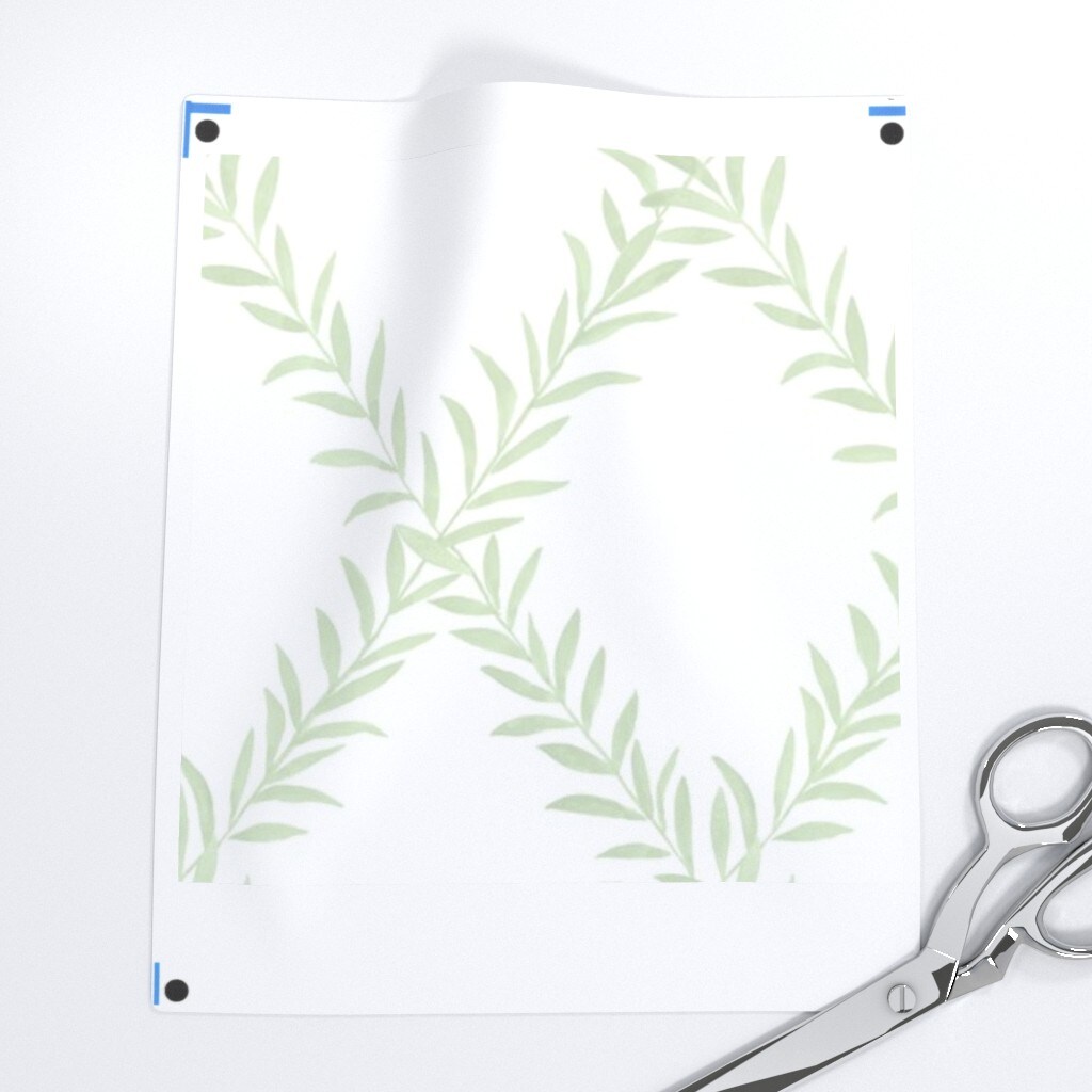 Spring Garden Leaf Vine Green White Custom Removable Wallpaper by Spoonflower Peel & Stick Wallpaper 2FT Wide