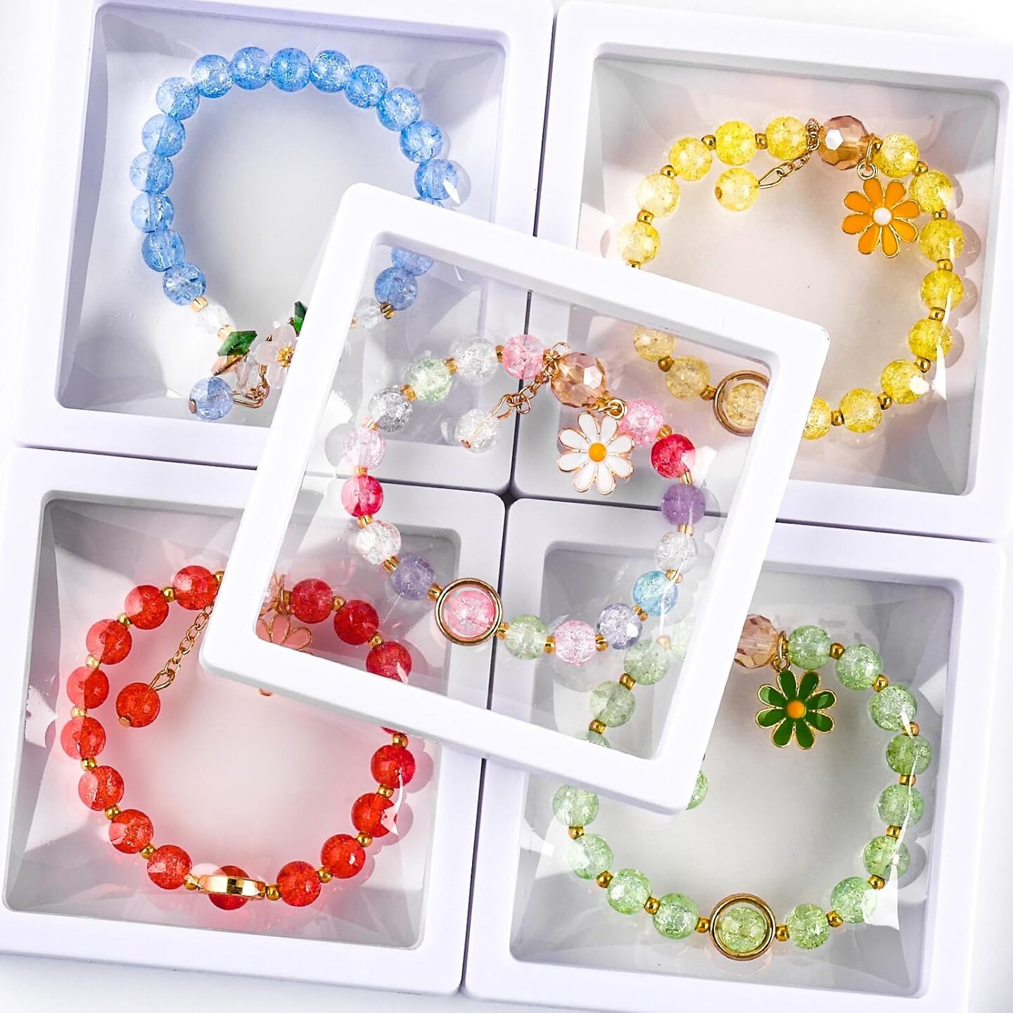 7200PCS 6mm Glass Beads Bracelet Making Kit – 144 Assorted Colors Crystal Beads for DIY Jewelry, Bracelets, Necklaces & Crafts | Friendship Gifts for Family & Friends