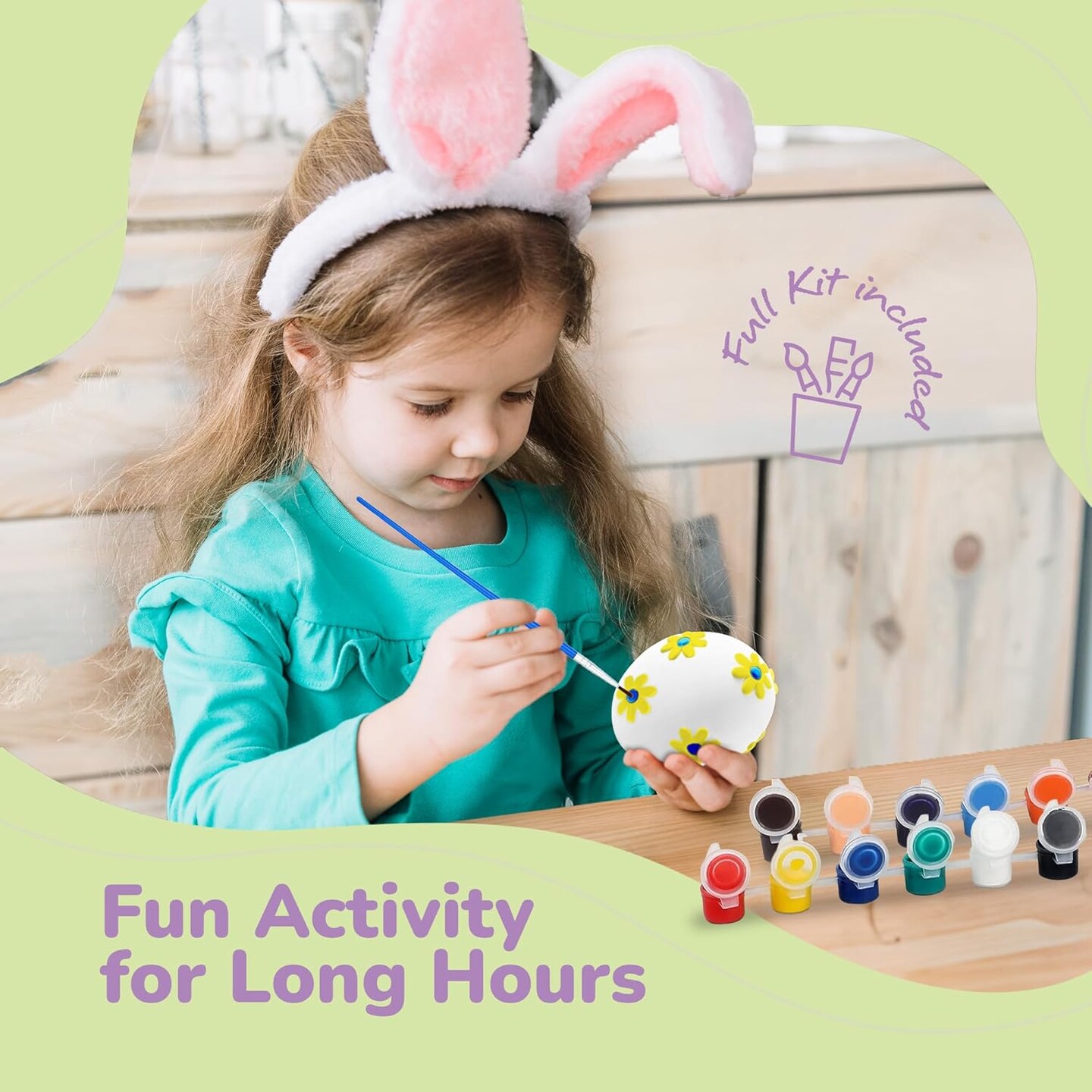 3D Easter Egg Painting Kit – DIY Ceramic Plaster Craft Set with Paints & Brushes for Kids & Adults, Easter Basket Stuffers & Spring Gifts