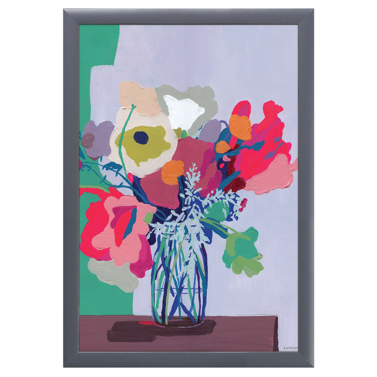 12" x 16" Hot Pink Cut Out Framed Wall Art, Contemporary Home Décor, Glass Facing and Hanging Hardware Included