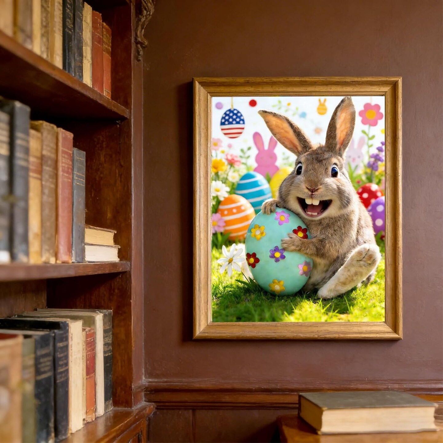 Easter Bunny Diamond Art Painting Kit for Adults Beginners – 5D Full Drill “Happy Easter” Gem Art Rhinestone Craft Wall Decor Gift 12×16 Inch