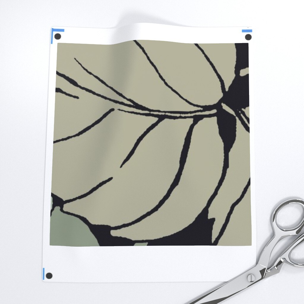 Tropical Floral Exotic Jumbo Scale Flowers Hibiscus Leaves Botanical Custom Pre-pasted Wallpaper by Spoonflower Pre-Pasted Wallpaper 2FT Wide