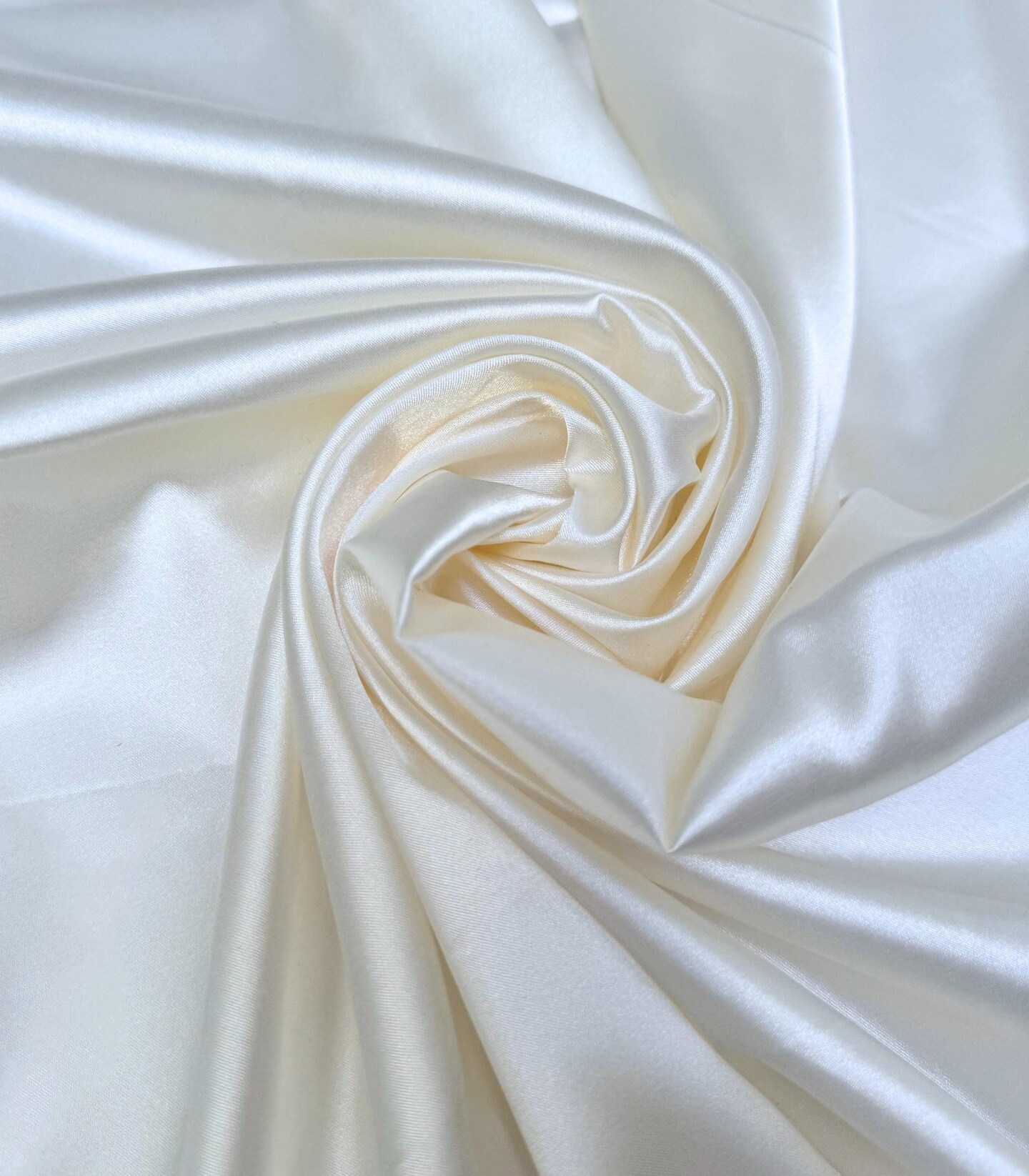 Cream Stretch Charmeuse Satin Fabric by the Yard, 58" Wide Silky Lightweight Satin for Bridesmaid Dresses, Gowns, Lingerie