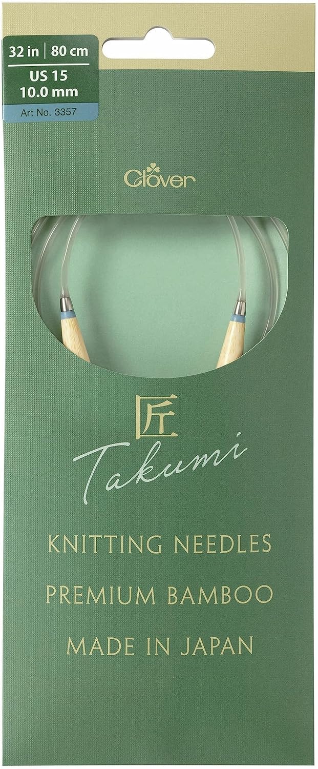 Clover Takumi Pro Bamboo Circular Knitting Needles 16"- US 0-15