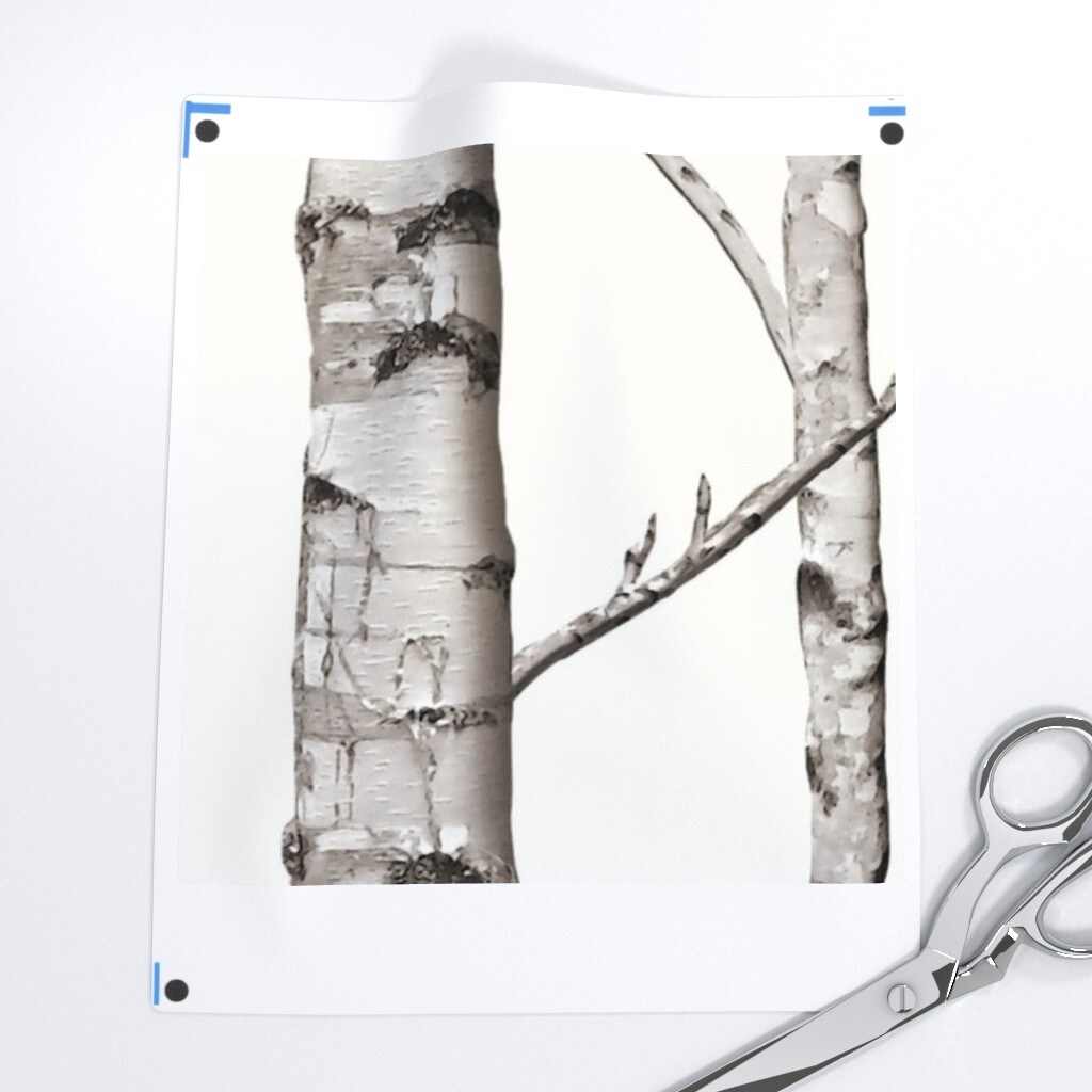 Grey Woodland Forest Aspen Birch Winter Cabincore Custom Removable Wallpaper by Spoonflower Peel & Stick Wallpaper 2FT Wide