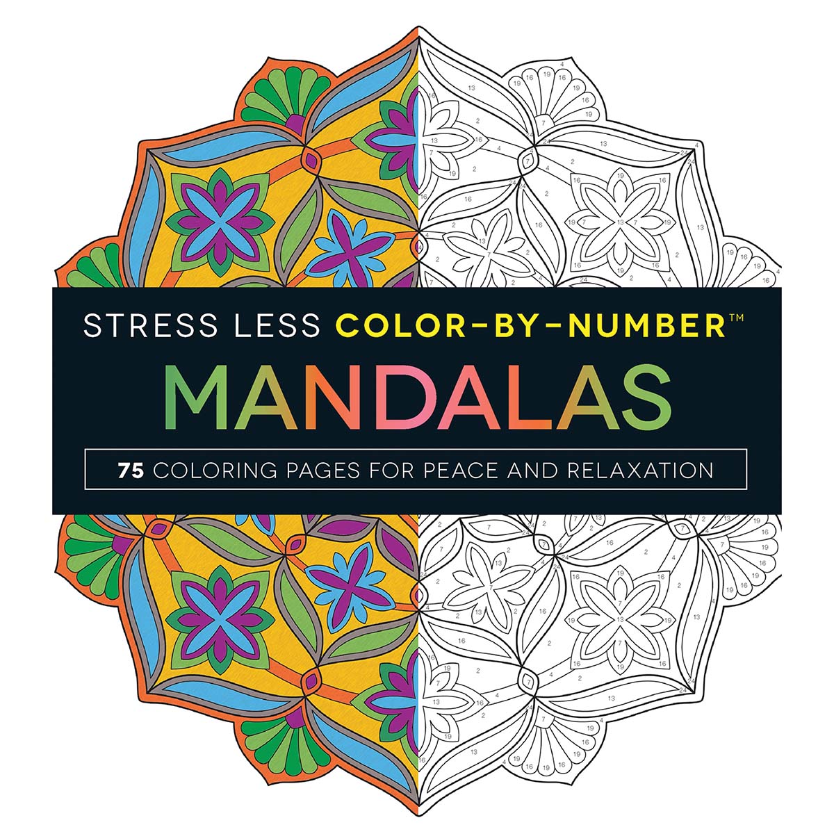 Simon & Schuster Stress Less Mandala Color by Number Coloring Book