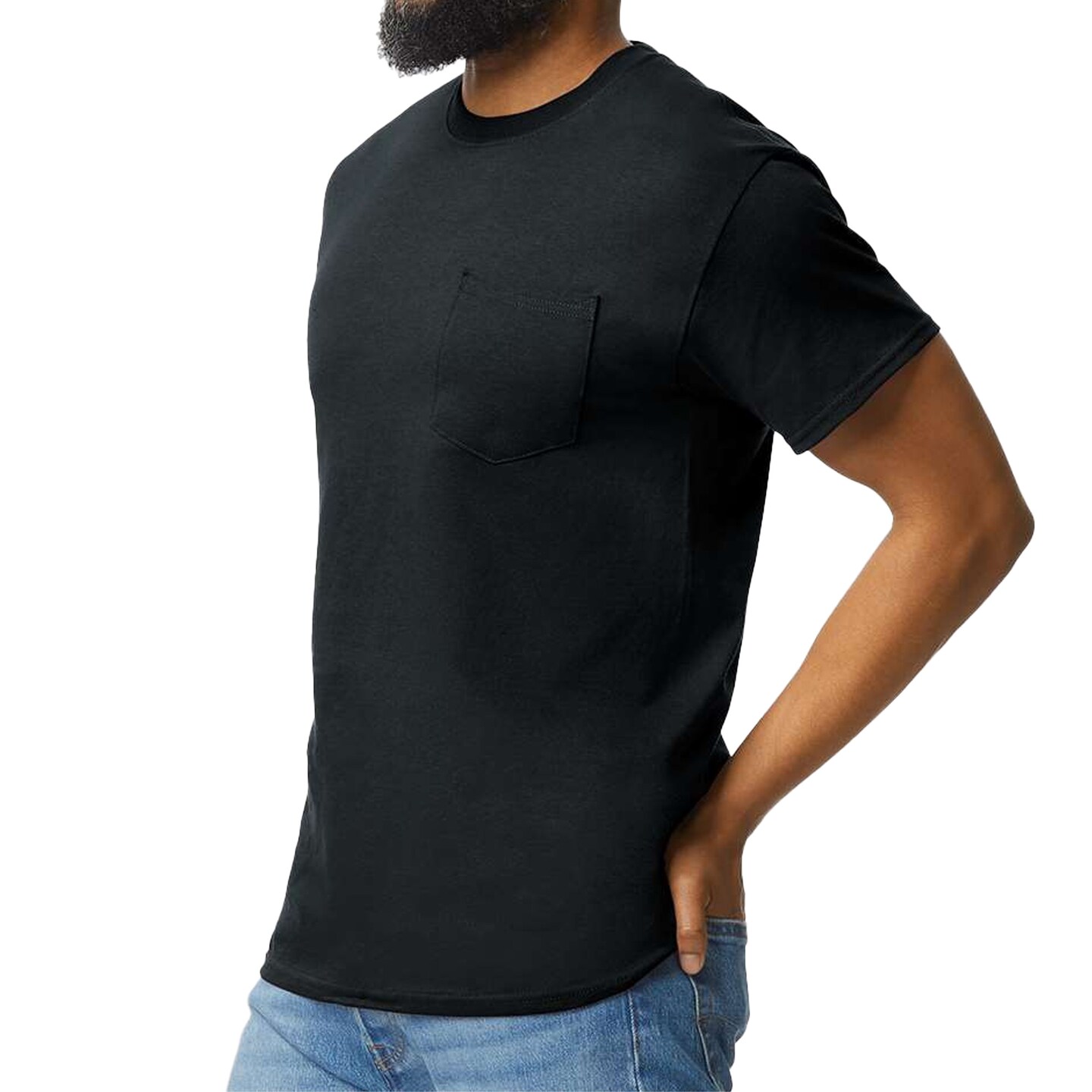 Gildan Ultra Cotton Blank T-Shirts for DIY Projects, Short Sleeve Assorted Pack Black Shirt