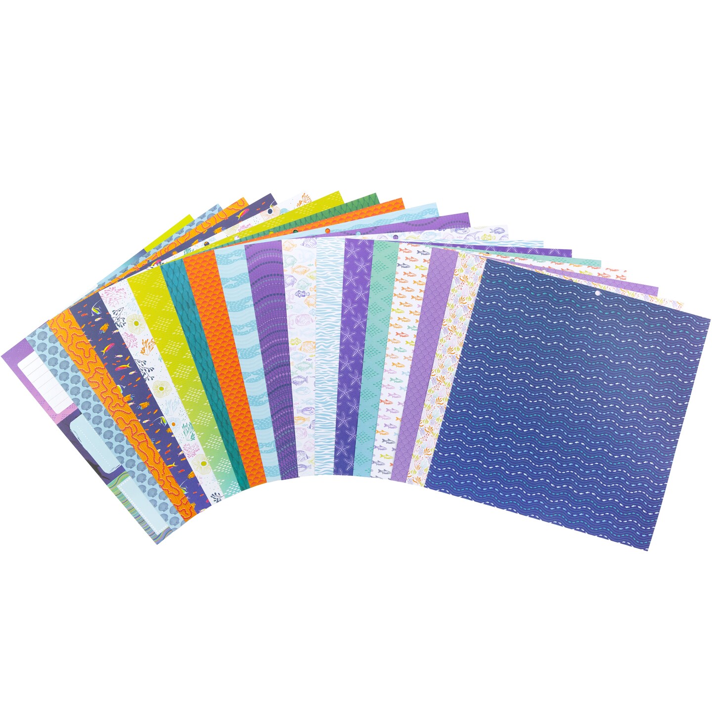 DCWV Double-Sided Cardstock Stack 12"X12" 36/Pkg-Ocean Wonder, 18 Designs/2 Each