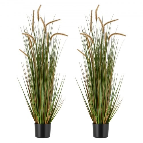 Green Horsetail Grass Plant 2pcs PVC Realistic Potted Indoor-Outdoor Decor