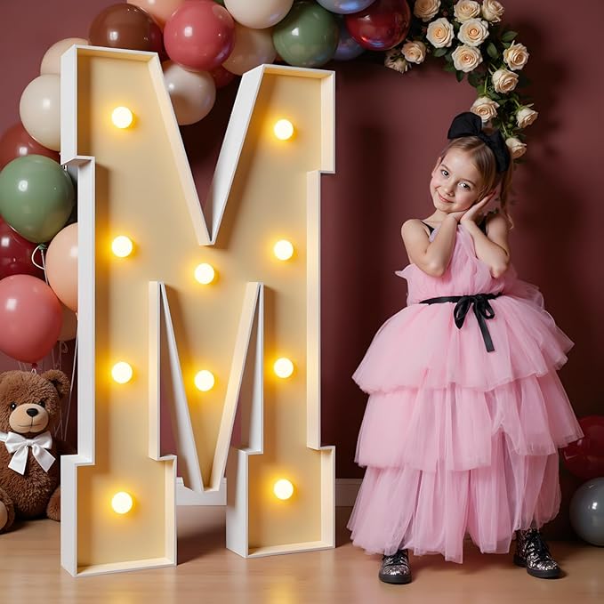4FT Light Up Letters, Large Letters for Birthday Party Decor, Wedding Decorations, Arch Kit