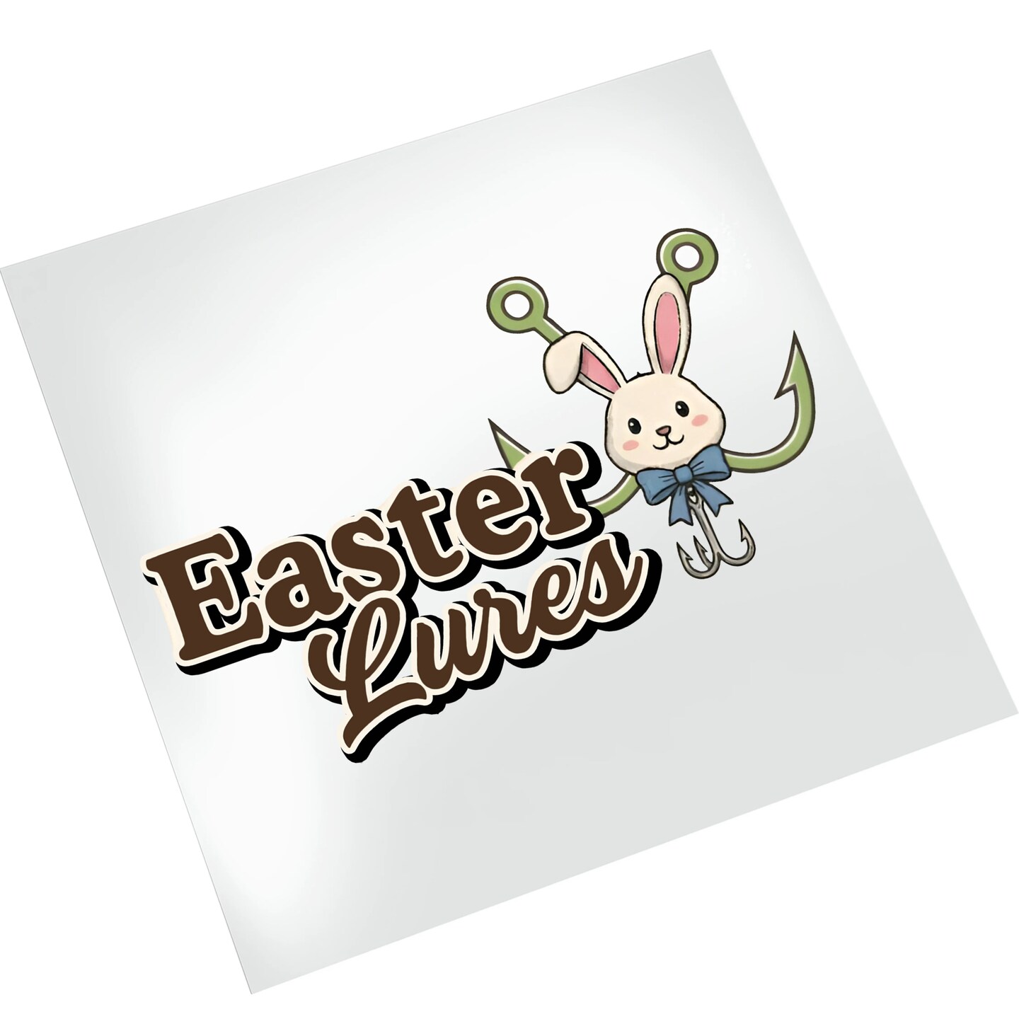 Easter DTF Transfer - Easter Lures Cute Bunny Fishing Hook Ready to Press