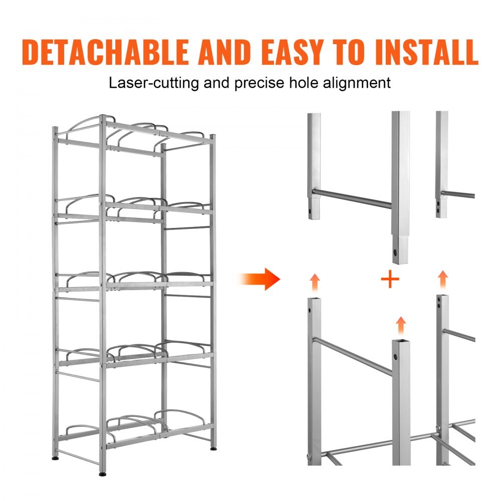 Gallon Water Jug Holder,Double Row Rack for Bottles Silver, Color ...