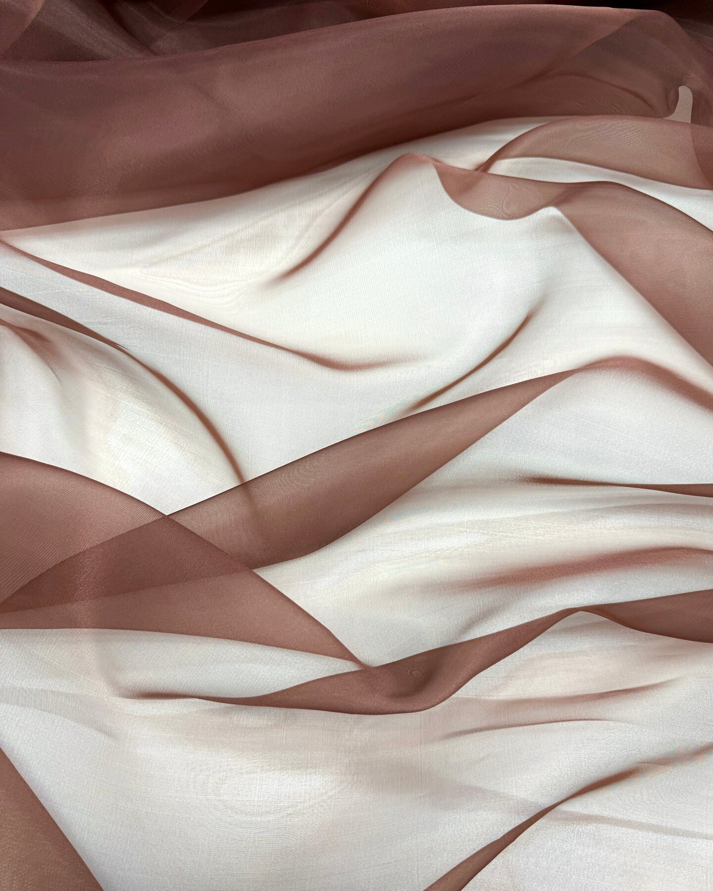 Chocolate Crystal Organza Fabric by the Yard, 60" Wide Sheer Lightweight Organza for Wedding Dresses, Event Decor, Curtains & Sewing