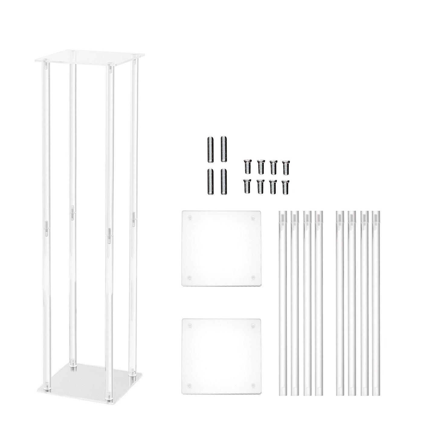 Wedding Flower Stand Acrylic 23.6in, Geometric Vase Column for T-Stage Decor