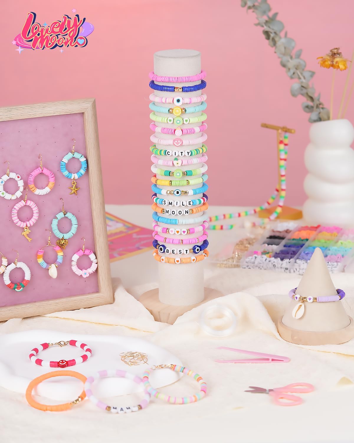 Clay Beads Bracelet Making Kit – 5,000pcs in 18 Colors for DIY Friendship Jewelry | Craft Kit for Kids with Strings, Clasps & Tools