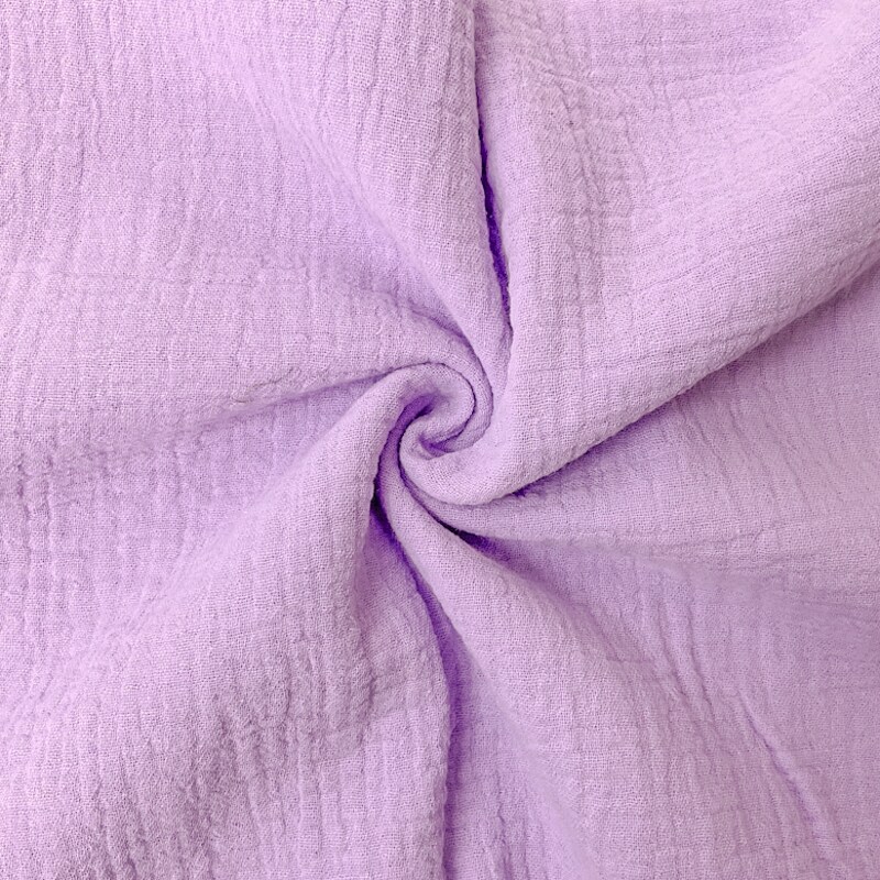 Light Purple Cotton Solid Double Gauze Woven Fabric By the Yard