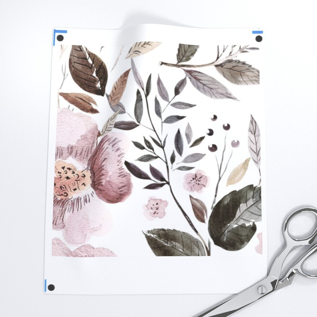 Floral Pastel Botanical Nature Roses Custom Removable Wallpaper by Spoonflower Peel & Stick Wallpaper 2FT Wide