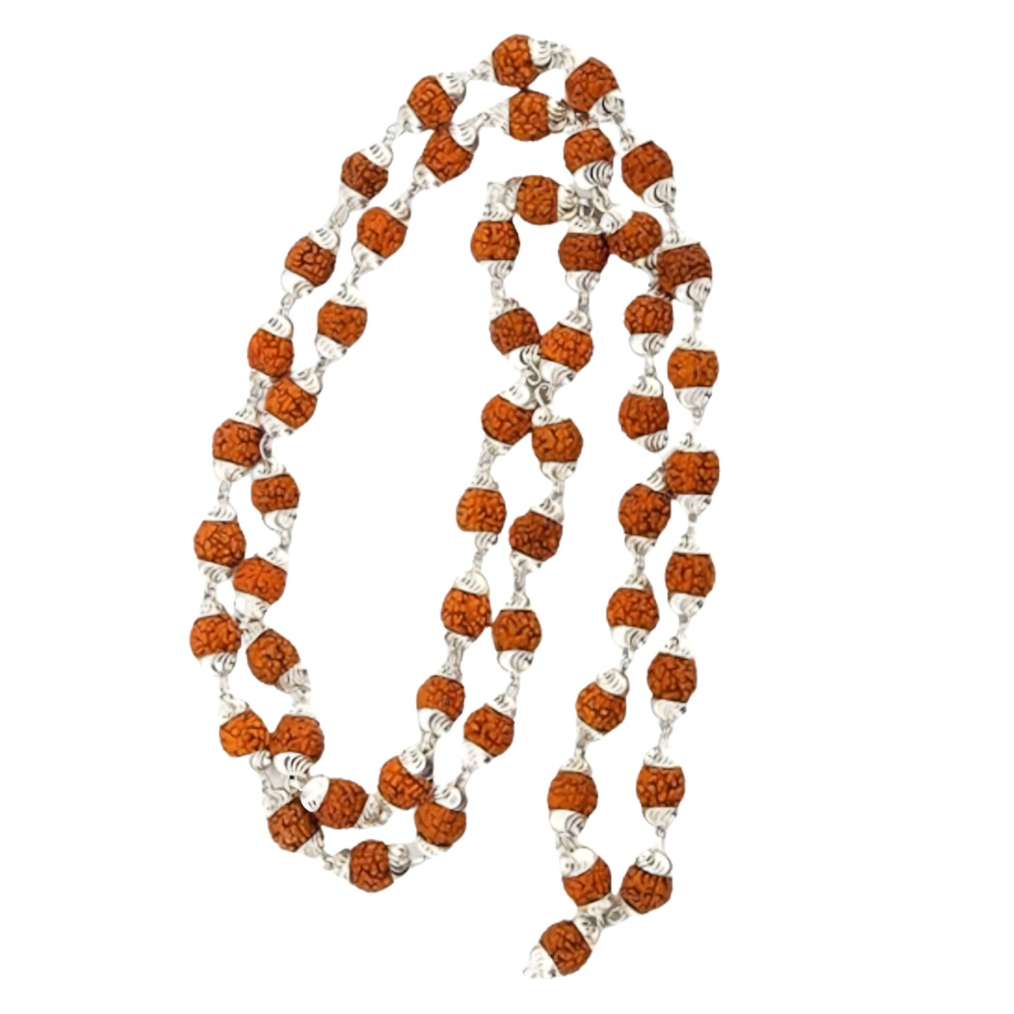 Certified Rudraksha Mala 5 Face (panchmukhi) Authentic Genuine Rudraksh Beads Rosary Japa Mala Bead Necklace Puja Prayer Meditation Beads Gold/silver Plated Mala for Men Women (1 Pcs)