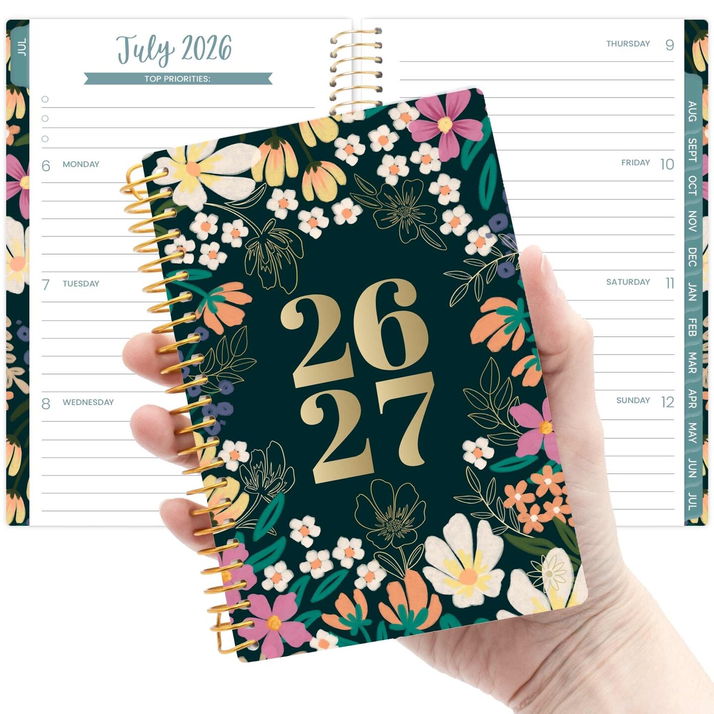 bloom daily planners 2026–2027 Academic Pocket Planner, 13 Month Monthly & Weekly, 4" x 6", Blooming Wildly