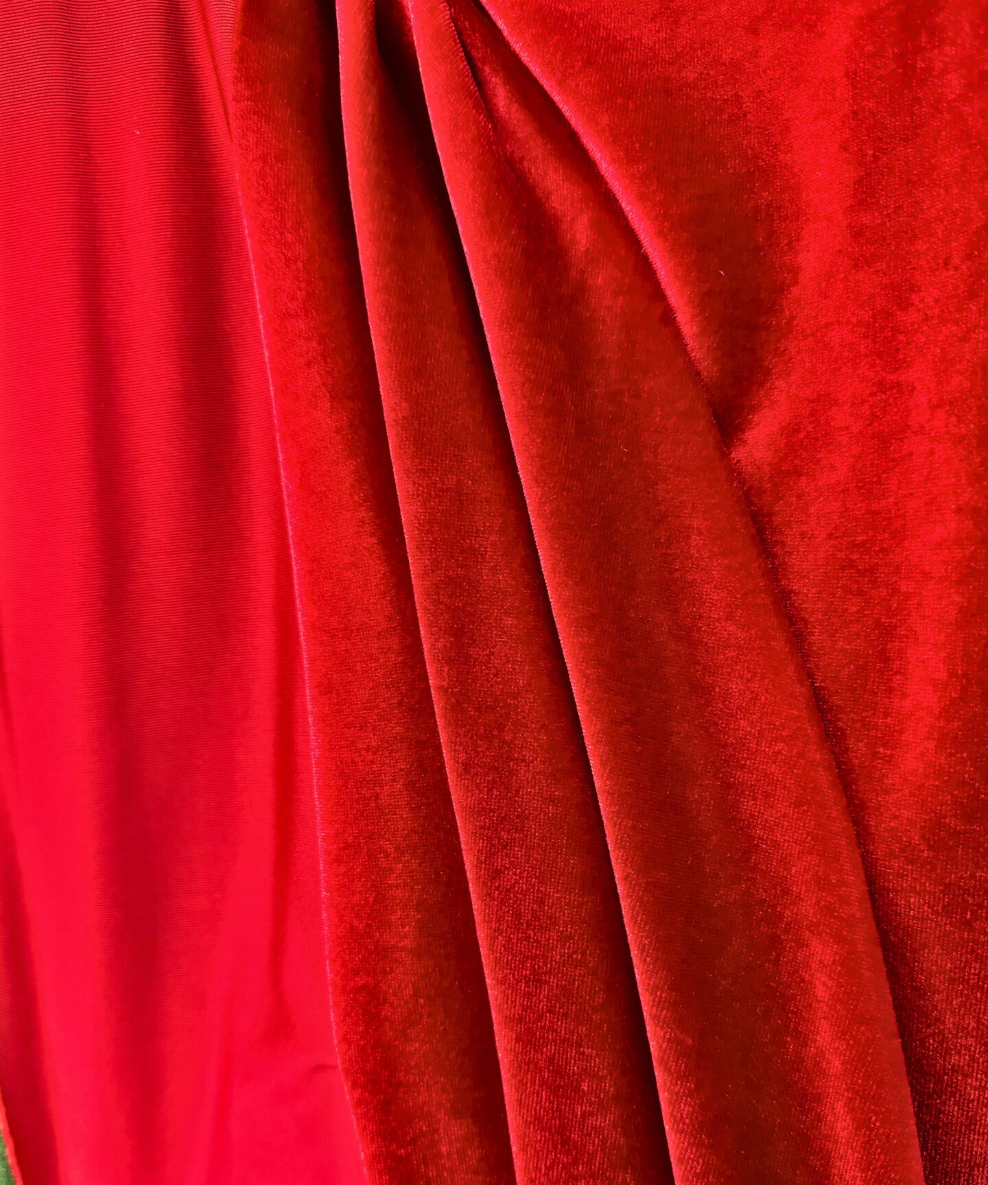 Red Stretch Velvet Fabric by the Yard, 58" Wide Plush Velvet 4-Way Stretch