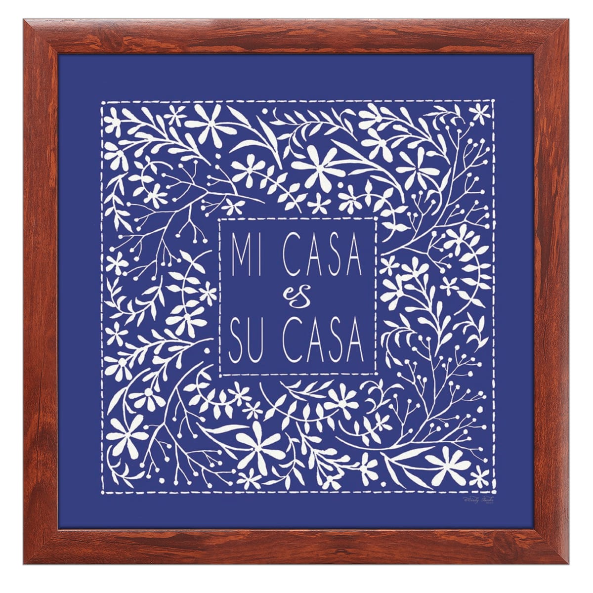 12" x 12" Mi Casa es Su Casa Framed Wall Art, Contemporary Home Décor, Glass Facing and Hanging Hardware Included