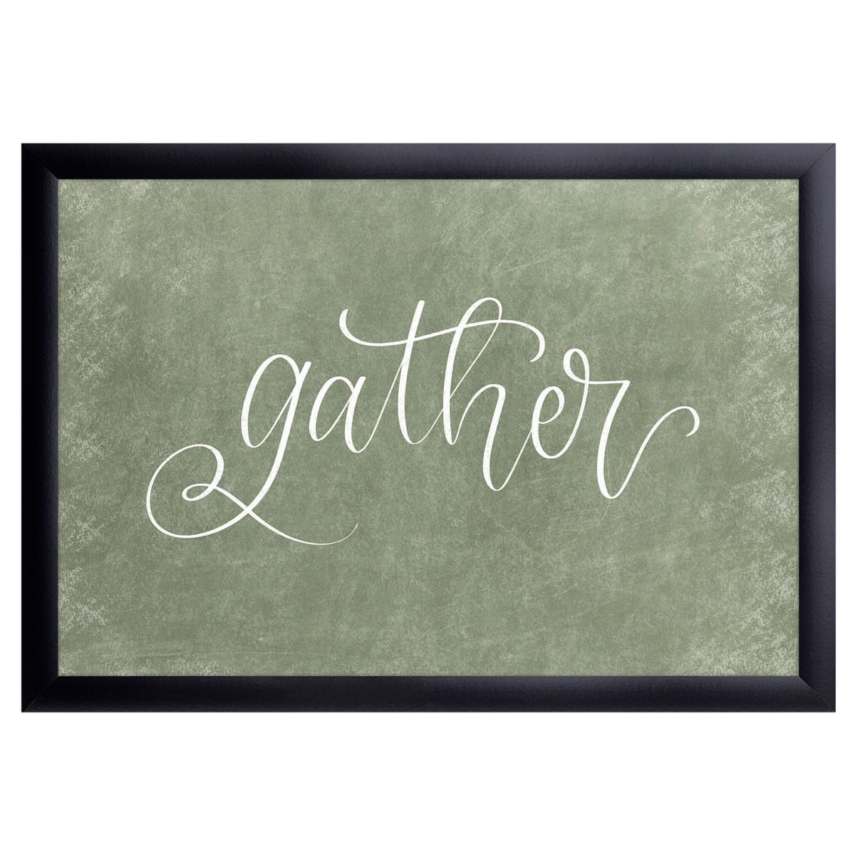12" x 16" Gather Framed Wall Art, Contemporary Inspirational Home Décor, Glass Facing and Hanging Hardware Included