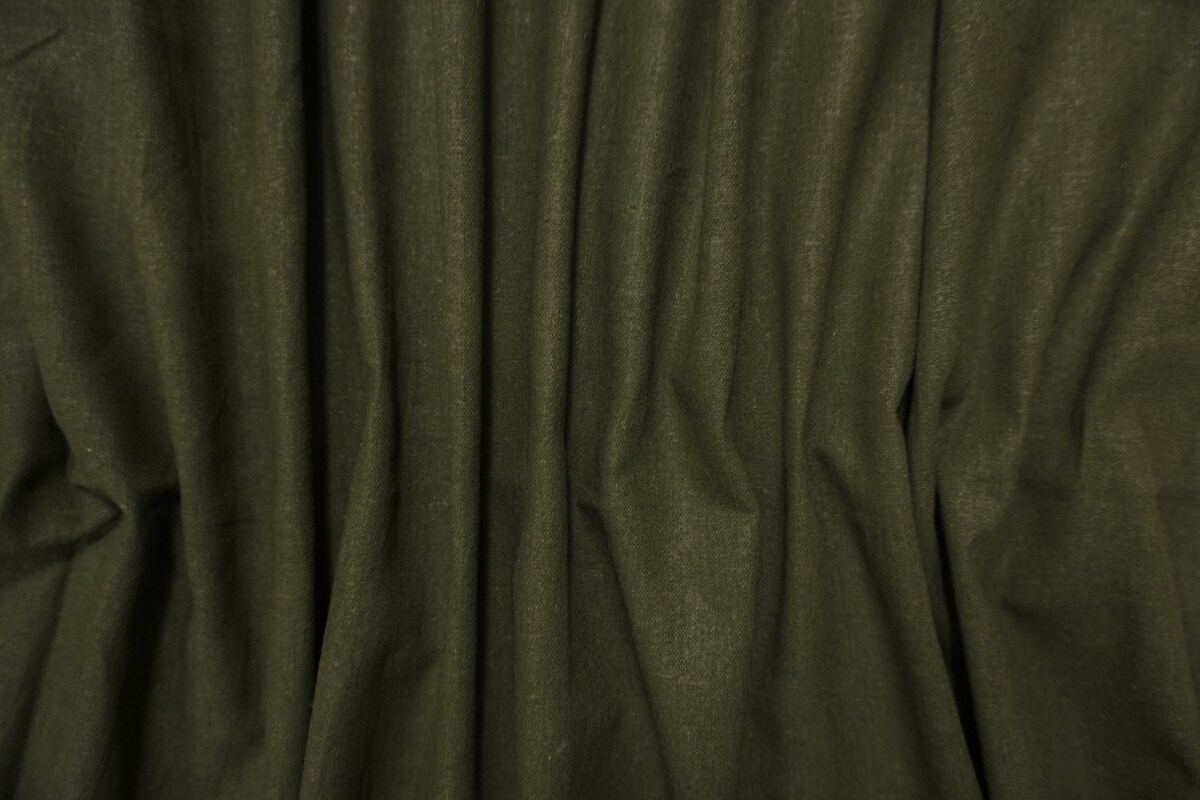 Olive Green Washed Rayon Linen Solid Reorderable Woven Fabric By the Yard