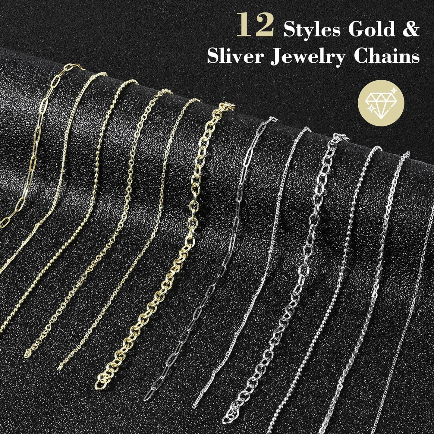 18K Gold & Silver Jewelry Making Kit – 381-Piece Necklace, Bracelet & Keychain DIY Set with 12 Chains, Charms, Jump Rings, Lobster Clasps, Pliers & Accessories | Gift-Ready Craft Kit