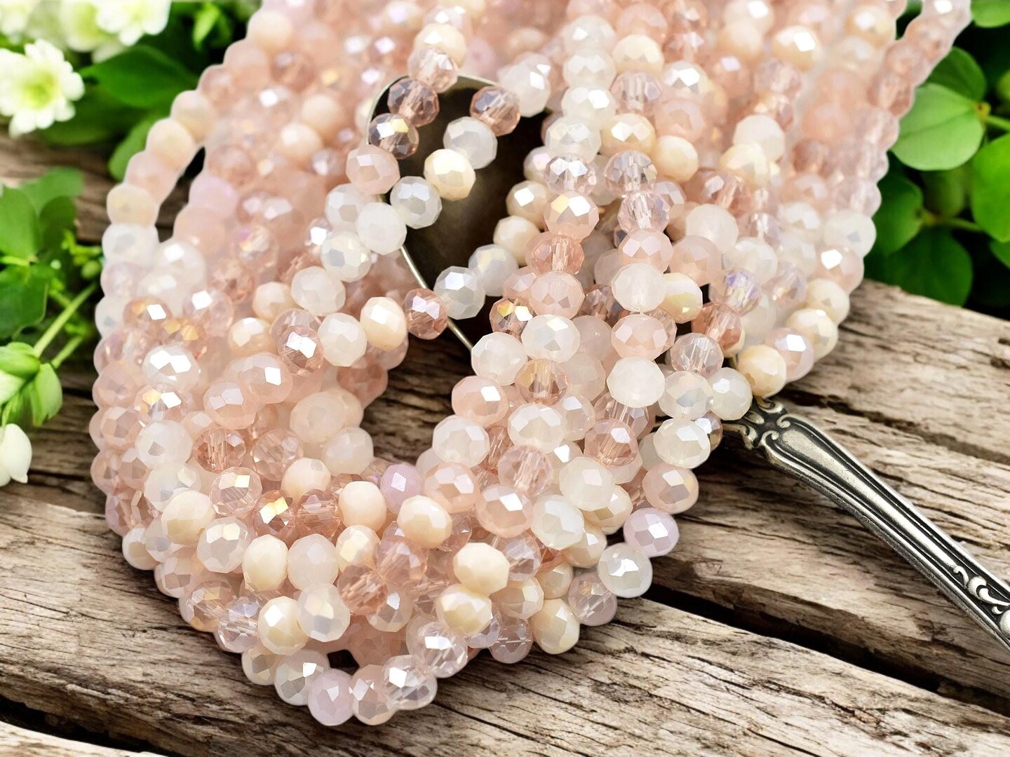 5x6mm Pink Mix Electroplated Glass Faceted Rondelle Beads (16" Strand)