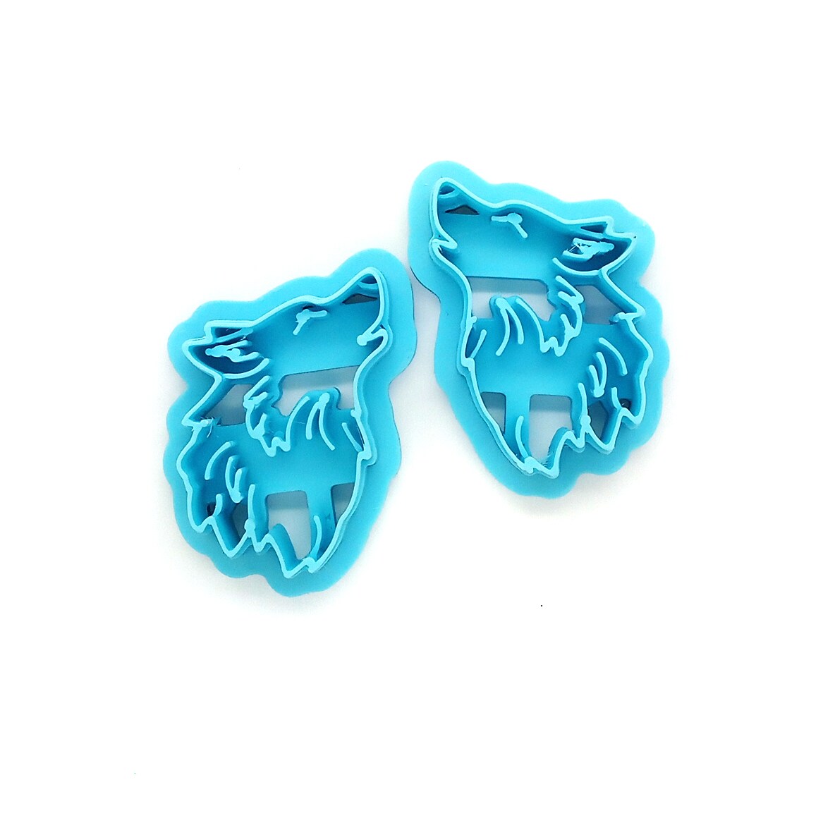 Howling Wolf Clay Cutters, Set of 2 Mirrored Images, Adorabilities