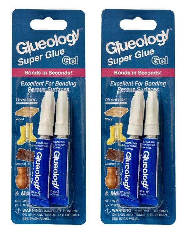 Glueology Super Glue Gel, Cyanoacrylate Glue 2 X 3g