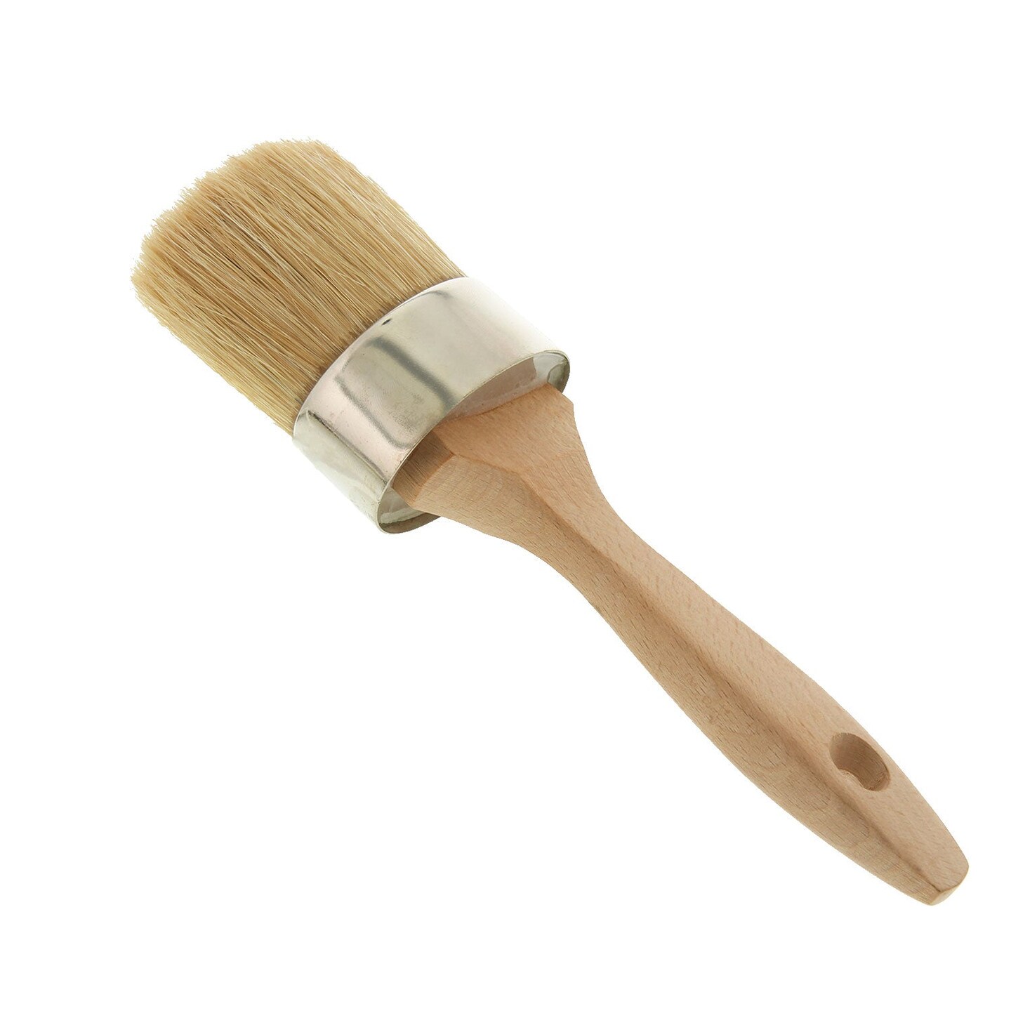 Multi Use 2-1/8&#x22; Oval Chalk and Wax Brush for Chairs, Dressers, Cabinets and Other Wood Furniture - 100% Natural Bristles, Lightweight, Rust Resistant