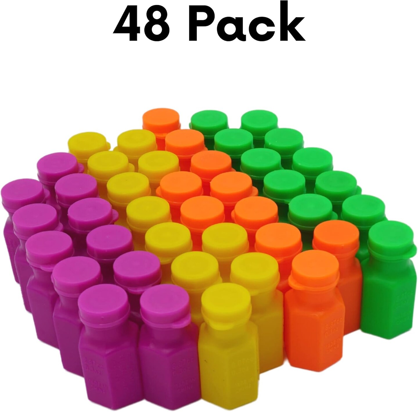 4E's Novelty 48 Pack Mini Bubbles - 1.6" Bulk Non Toxic Bubbles for Kids Party Favors