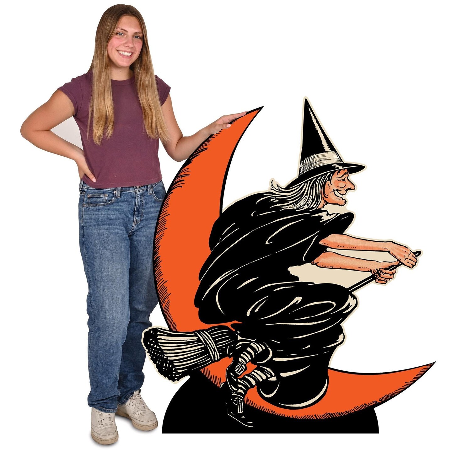 4 Pack Beistle Vintage Halloween Witch/Moon Stand-Up Decoration