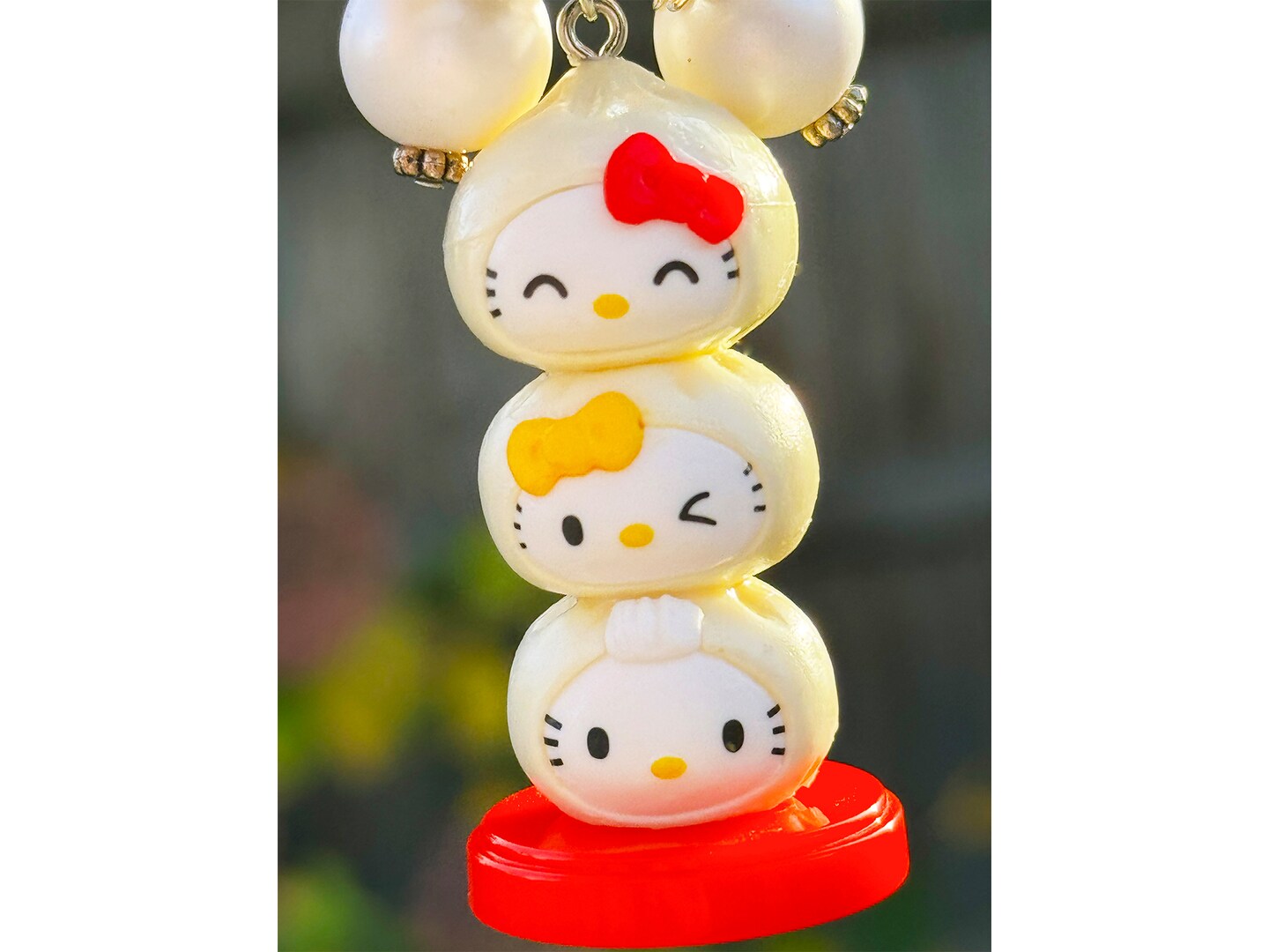 Hello Kitty Kawaii Dumpling Stack Keychain Purse Bag Charm