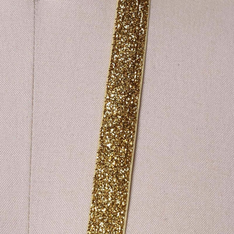2 Yards Gold Glitter Elastic Trim 5/8" Stretchy Trim for Headbands & Crafts