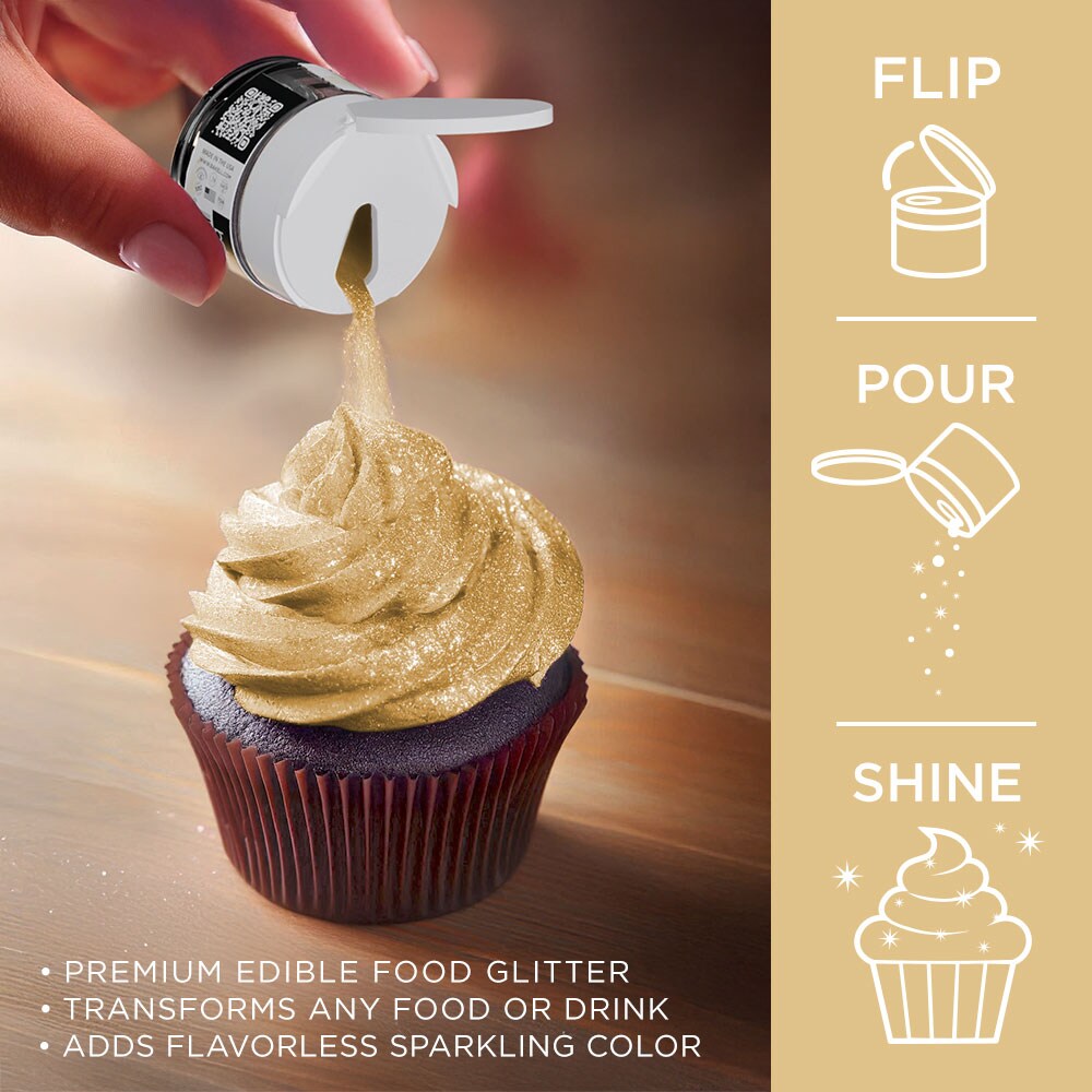 Bakell - Gold Tinker Dust Edible Glitter (5g, 1x Jar) for Food, Desserts, and Beverages!