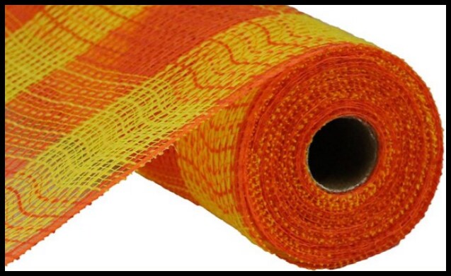 Orange Yellow Faux Jute Deco Mesh &#x2013; 10.25&#x22;x10yd Roll-RY8315B4