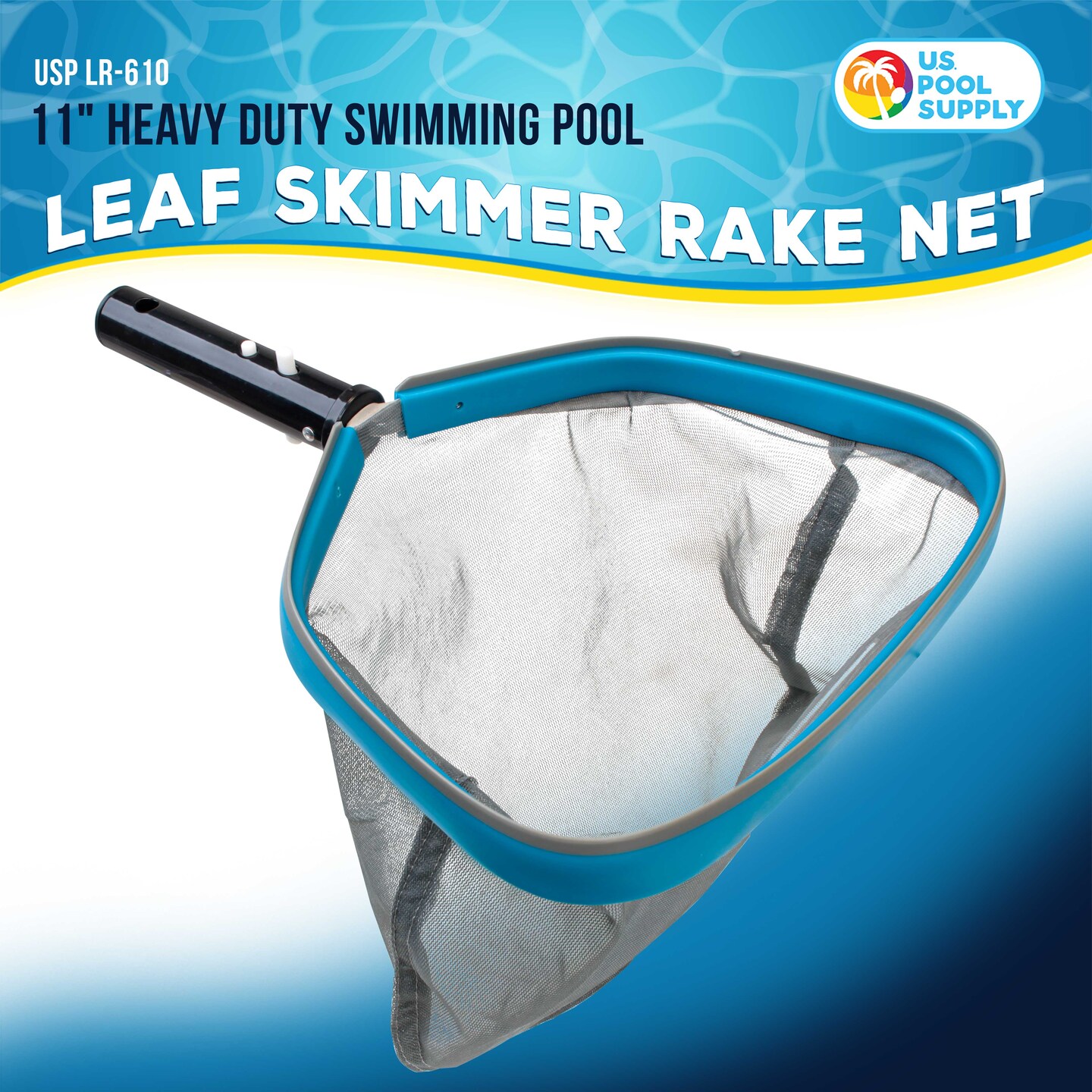 U.S. Pool Supply 11&#x22; Swimming Pool, Spa Leaf Skimmer Rake Net - 11&#x22; Deep Ultra Fine Mesh Netting Bag Basket, Strong Aluminum Frame, Inclined Lip