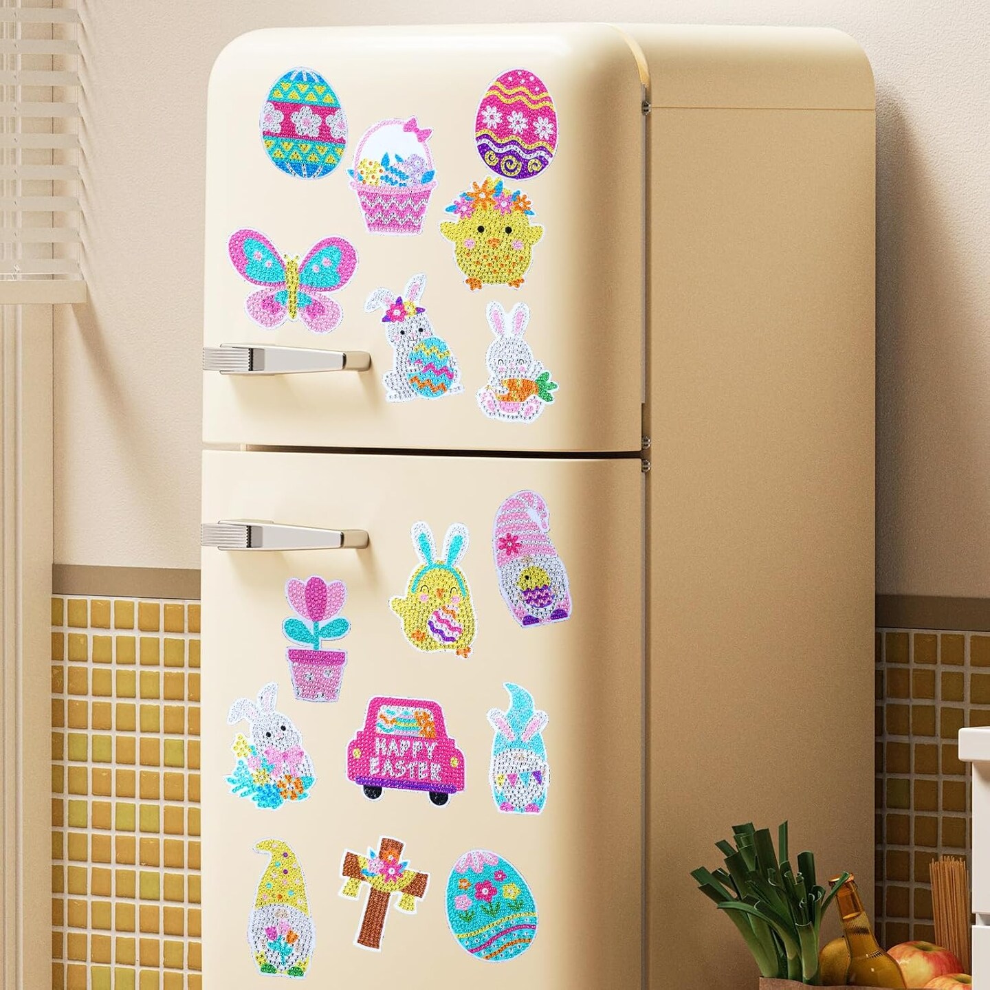 16PCS Easter Diamond Art Painting Magnets