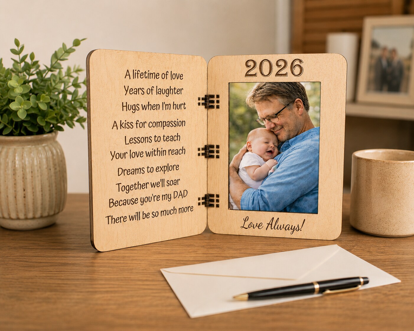Mother's Day and Father's Day Wood Greeting Card Picture Frames