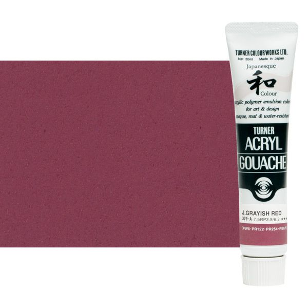 Turner Colour Works Acryl Gouache Artist Acrylic Paint - Single 20 ml Tube - Japanesque Grayish Red