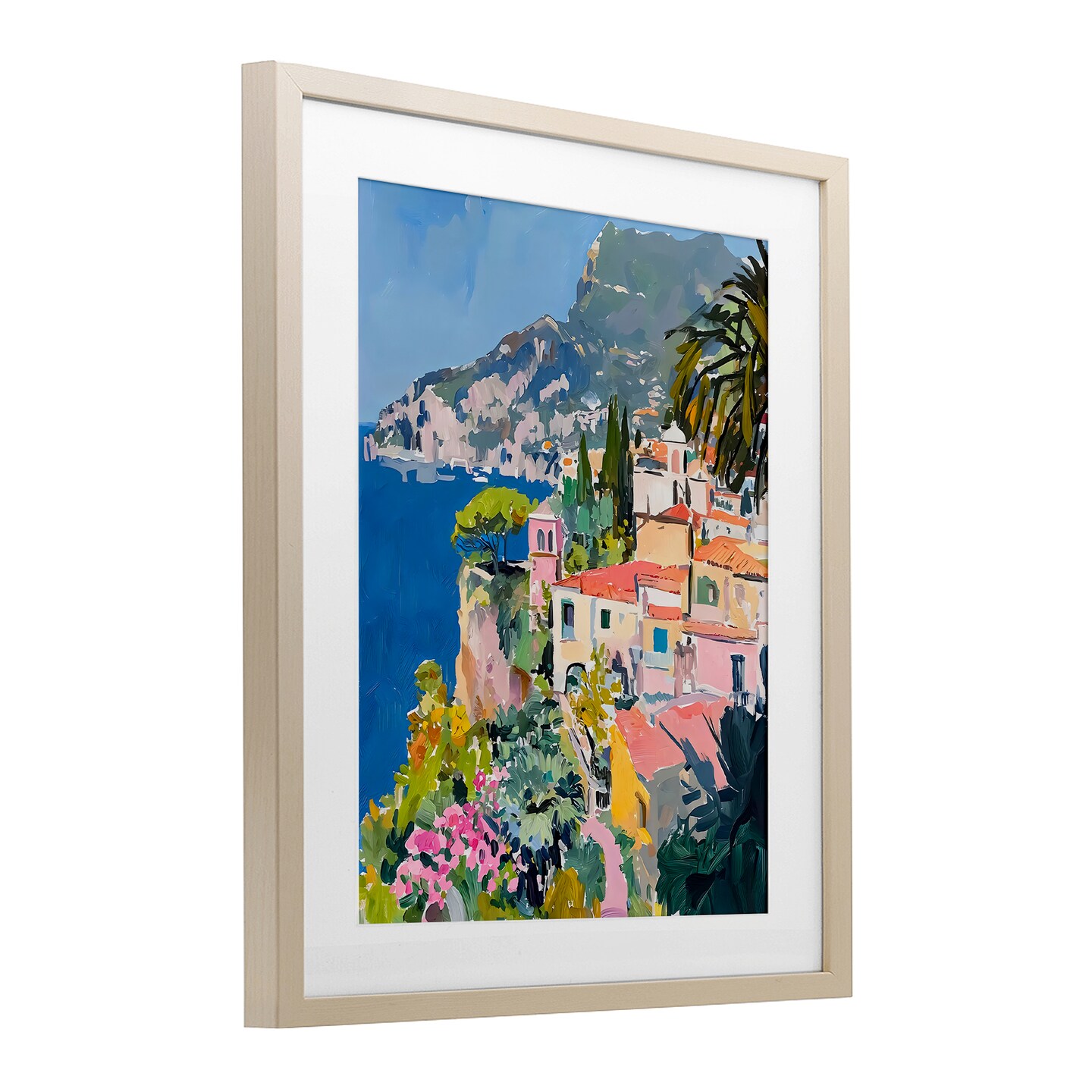 Stupell Industries Scenic Italian Coast Framed Print Under Glass, design by Riley B