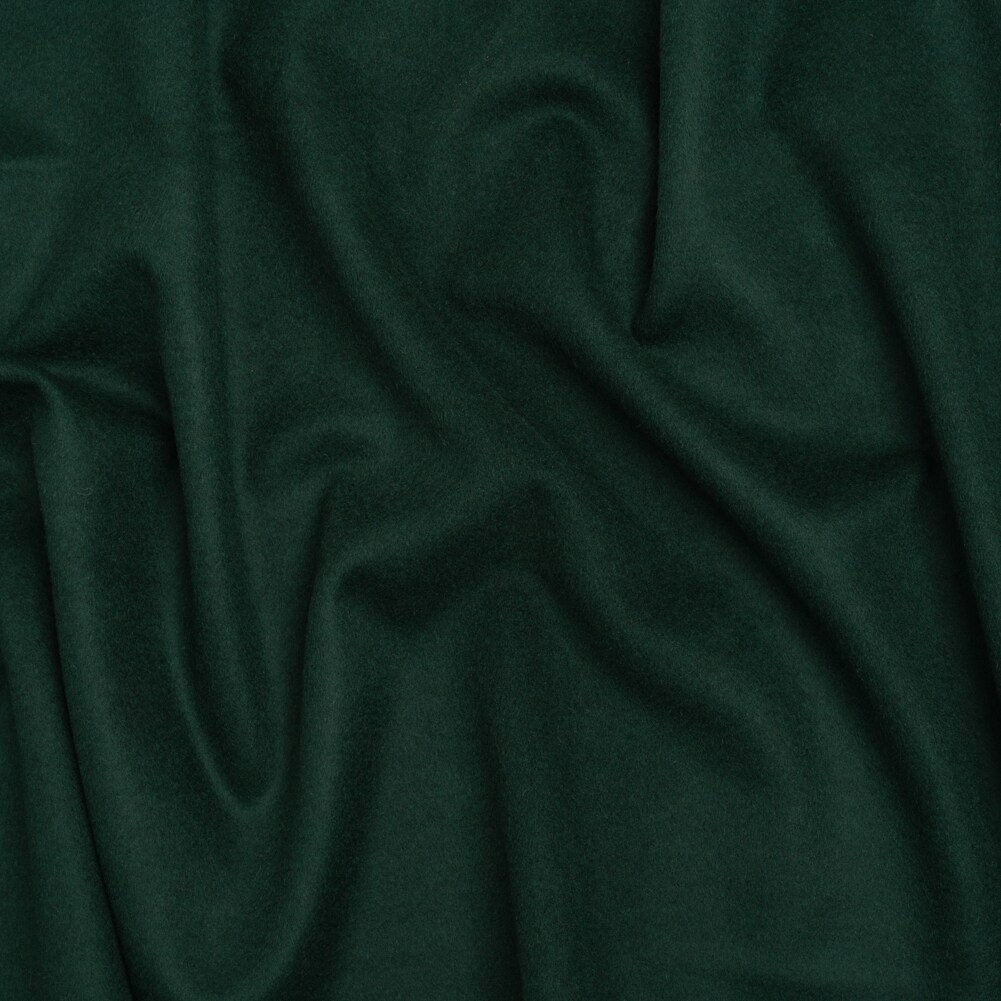 1 Yard Green Brushed Lightweight Wool Blend Coating - Ellamar Collection
