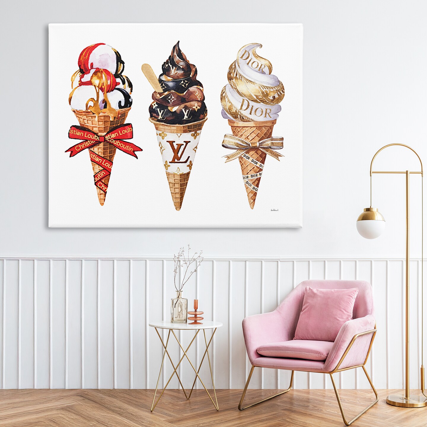 Stupell Industries Luxury Gourmet Ice Cream Canvas, design by